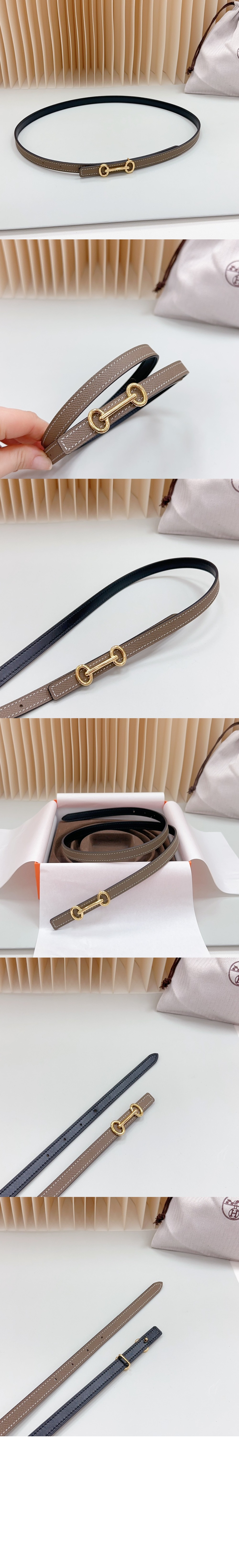 에르메스 헤리티지 버클 양면 가죽 벨트