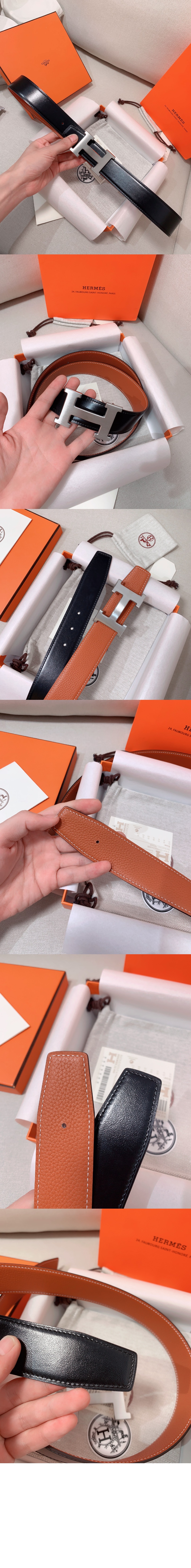 에르메스 양면 가죽 벨트