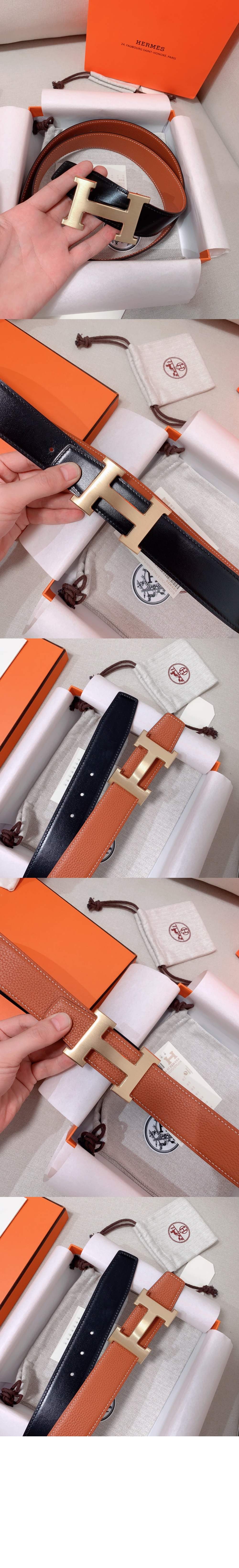 에르메스 양면 가죽 벨트