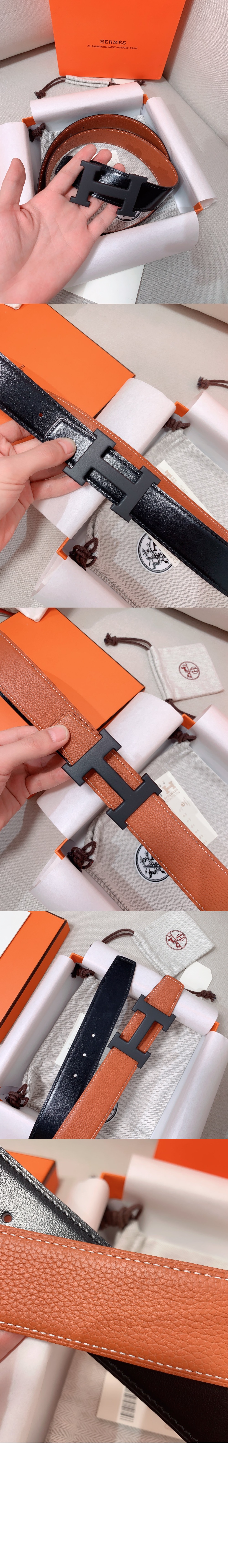 에르메스 양면 가죽 벨트