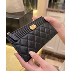 샤넬 슬림 장지갑 파우치 캐비어 금장 A81254