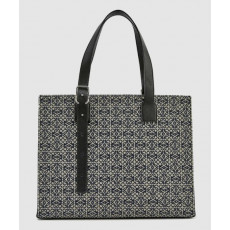 로에베 버클 호리즌탈 토트 백 - 카프스킨 & 애너그램 자카드