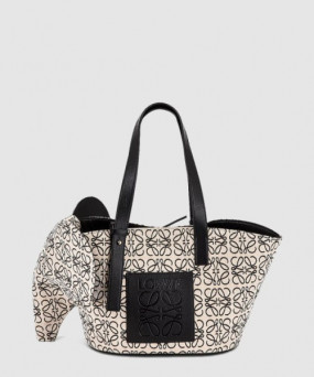 로에베 T 토트백 - 카프스킨 & 애너그램 자카드