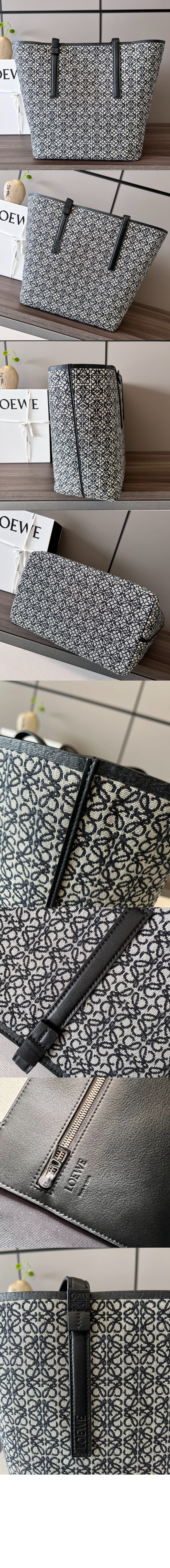 로에베 T 토트백 - 카프스킨 & 애너그램 자카드