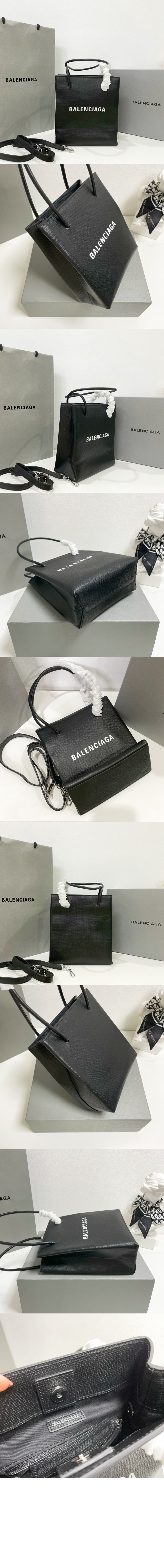 발렌시아가 레더 토트백 597858