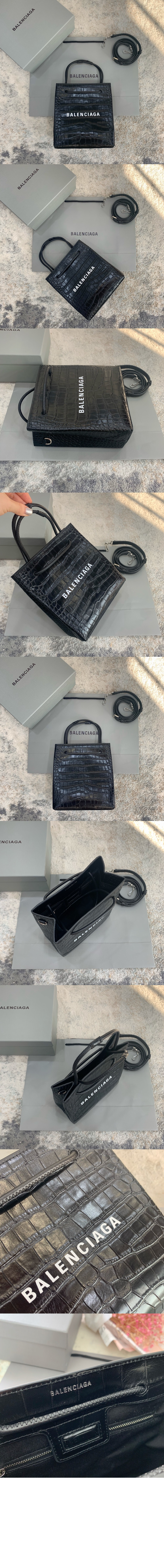 발렌시아가 레더 토트백 597858