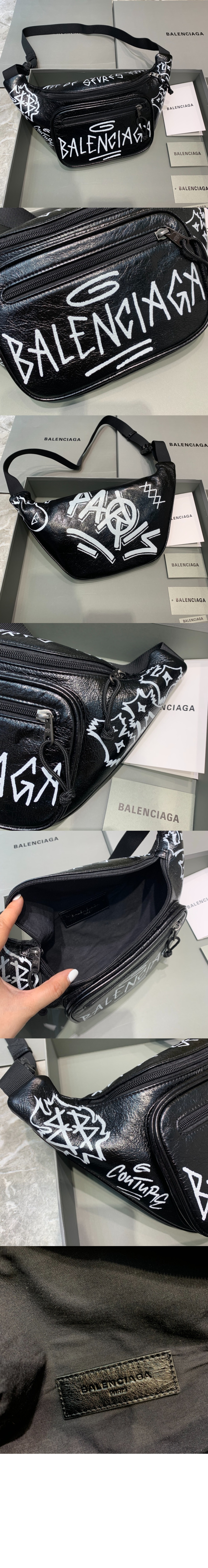 발렌시아가 그래피티 프린트 힙색 529550