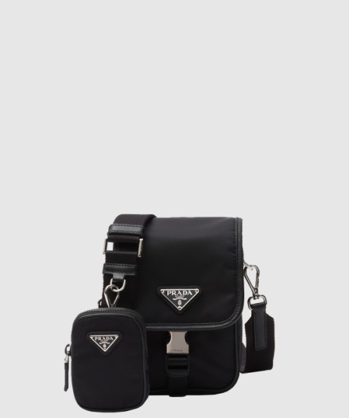프라다 리나일론 및 사피아노 가죽 숄더백 2VD043
