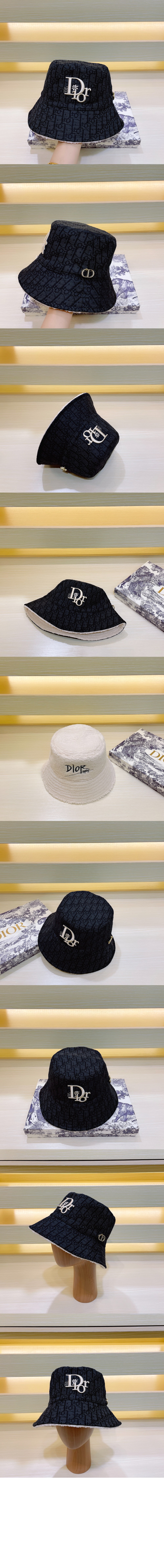 디올 양면 디올 로고 버킷햇 68UL2