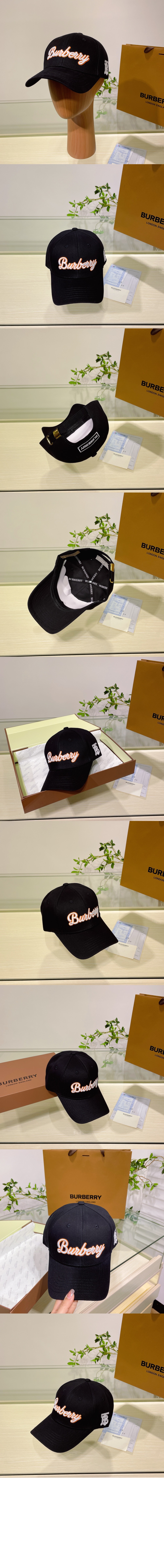 버버리 자수 베이스볼 캡 80562751