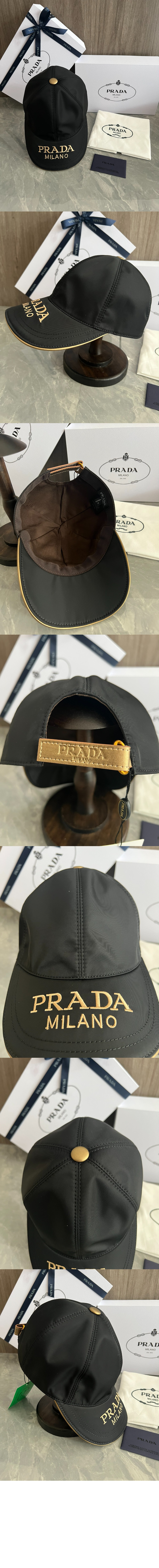 프라다 자수 로고 베이스볼 캡 1HC232