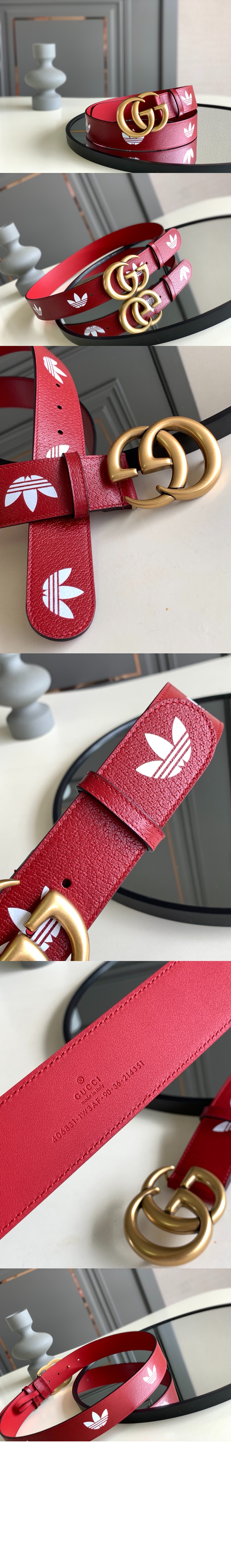 구찌 x 아디다스 x 구찌 트레포일 벨트 406831