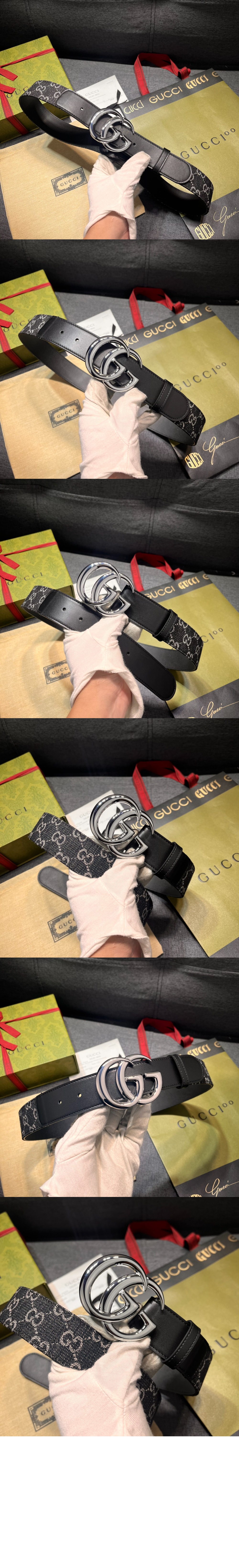 구찌 GG 마몬트 와이드 벨트 400593