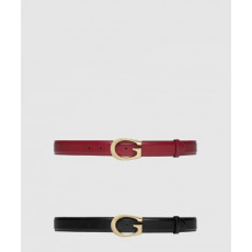 구찌 G 버클 레더 벨트 655566