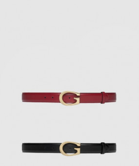 구찌 G 버클 레더 벨트 655566