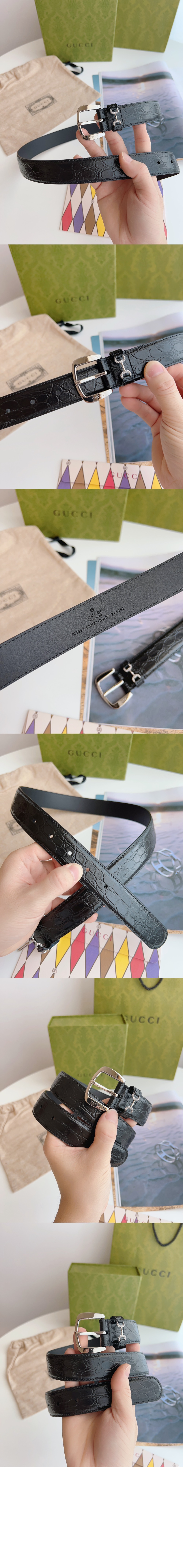 구찌 시그니처 벨트 725307