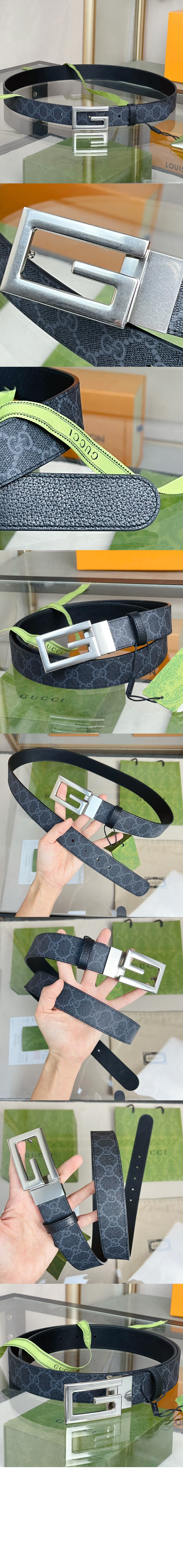 구찌 스퀘어 G 버클 리버서블 벨트 626974