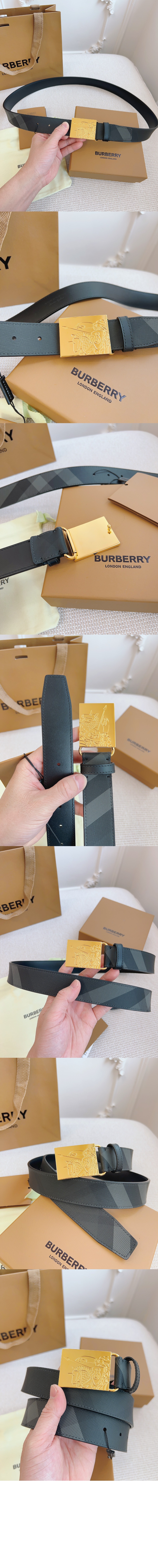 버버리 조각 패턴 스무스 버클 스트랩 80060531