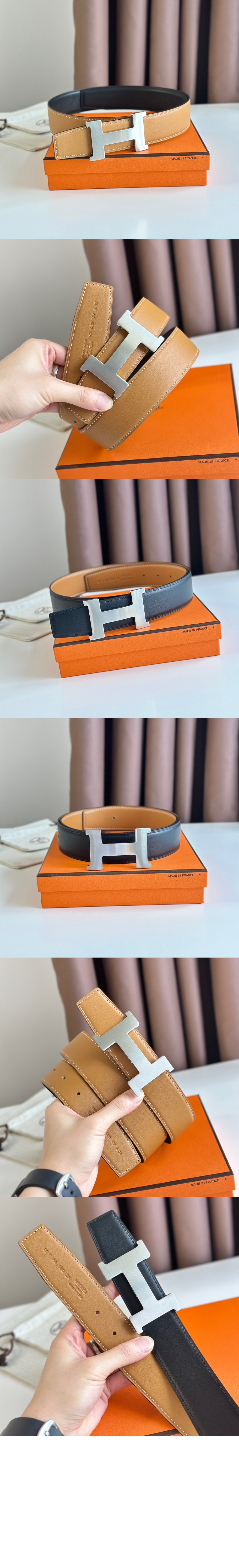 에르메스 양면 가죽 벨트