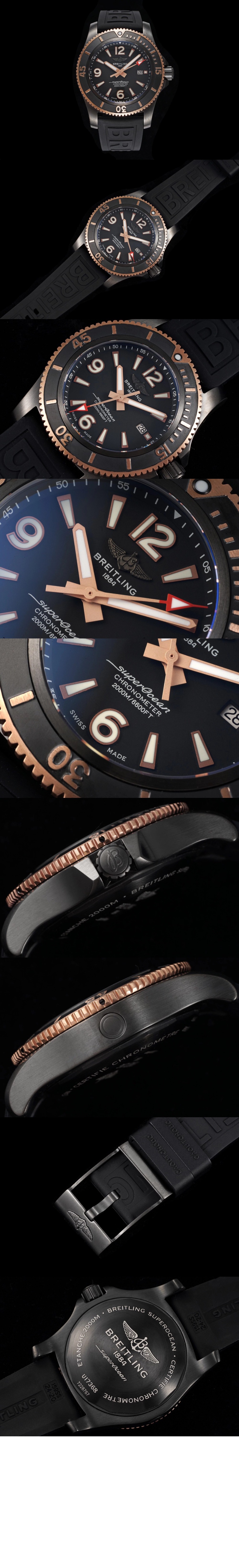 브라이틀링 슈퍼오션 오토매틱 46 블랙 스틸 U1736822