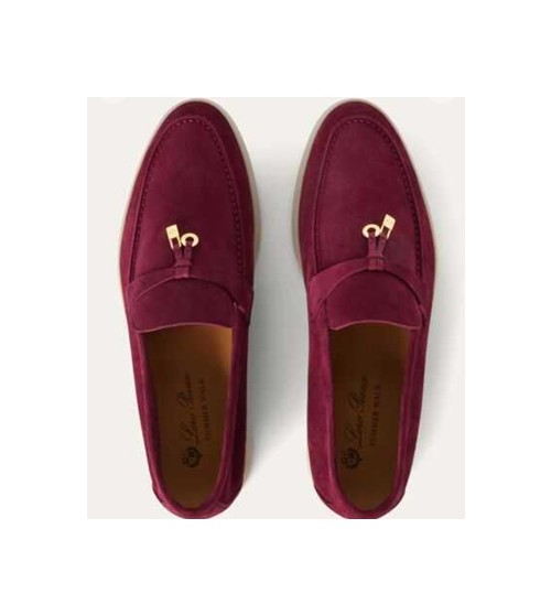 로로피아나 썸머 참스 워크 로퍼 버건디