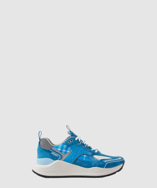 버버리 레더 스웨이드 체크 스니커즈 80668351