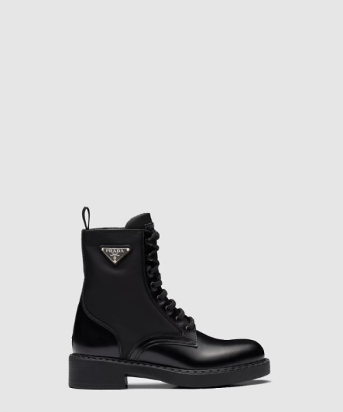 프라다 브러시드 레더 리나일론 부츠 1T782M