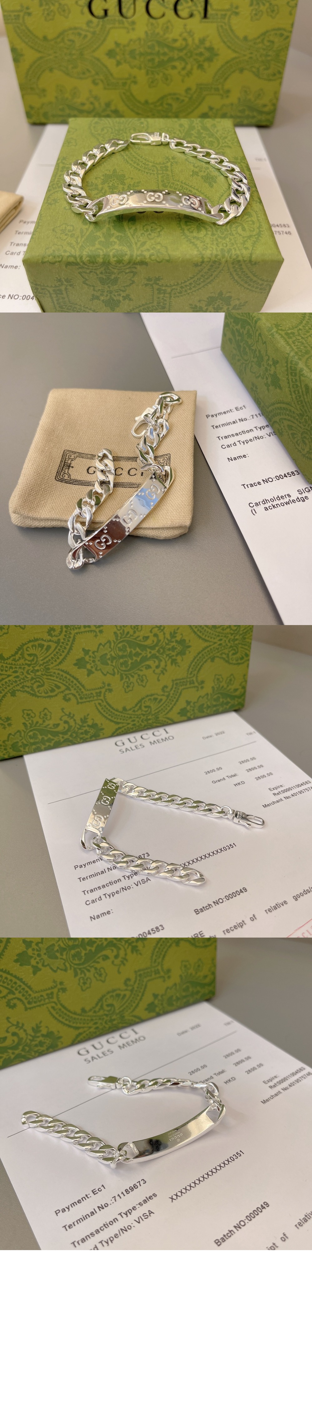 구찌 GG 태그 구찌 시그니처 팔찌 814851