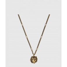 구찌 라이언 헤드 펜던트 목걸이 410673