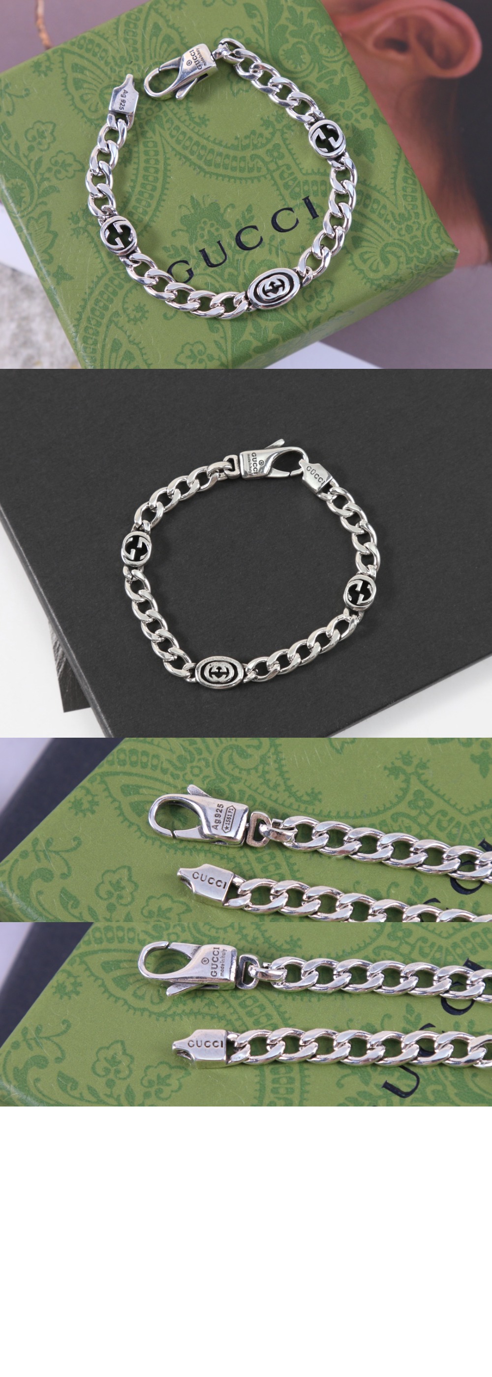 구찌 인터로킹 G 팔찌 678660