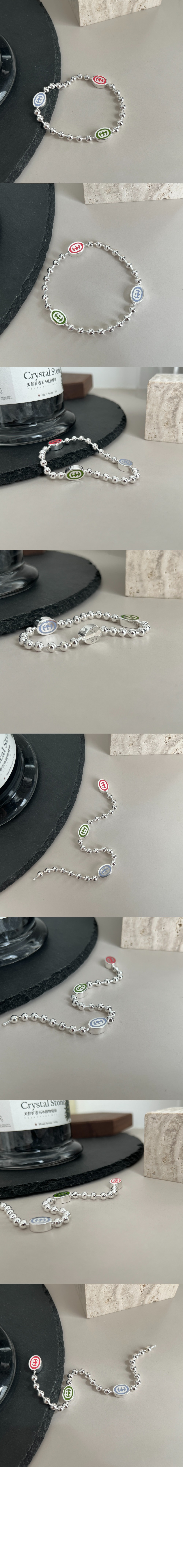 구찌 인터로킹 G 비즈 팔찌 753442