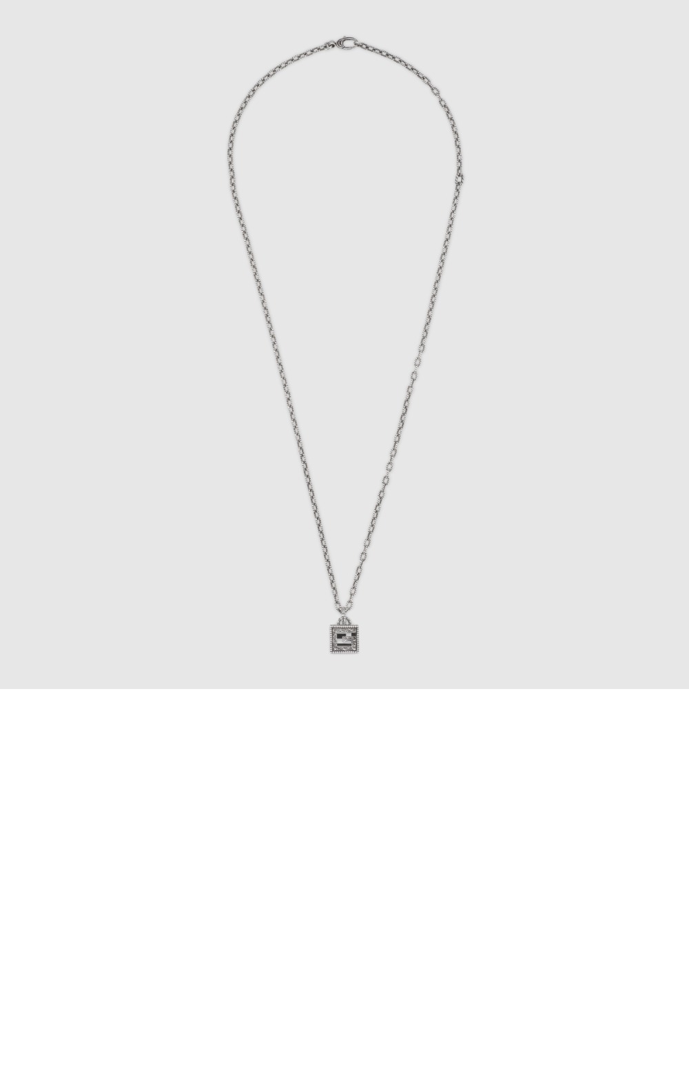 구찌 스퀘어 G 십자가 장식의 실버 목걸이 55276