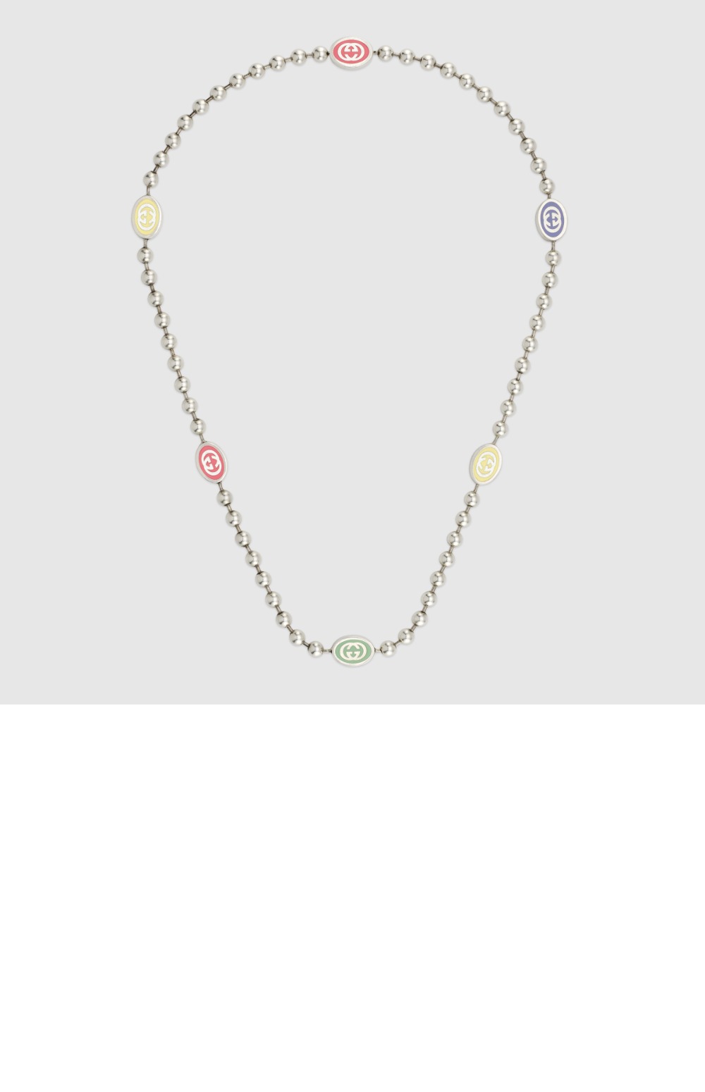 구찌 인터로킹 G 볼 체인 목걸이 753448