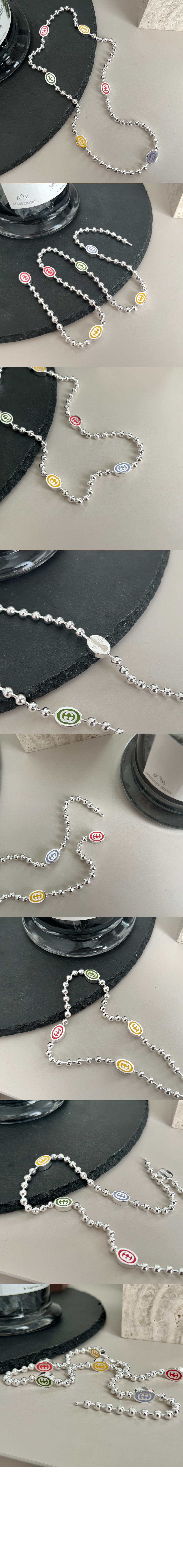 구찌 인터로킹 G 볼 체인 목걸이 753448