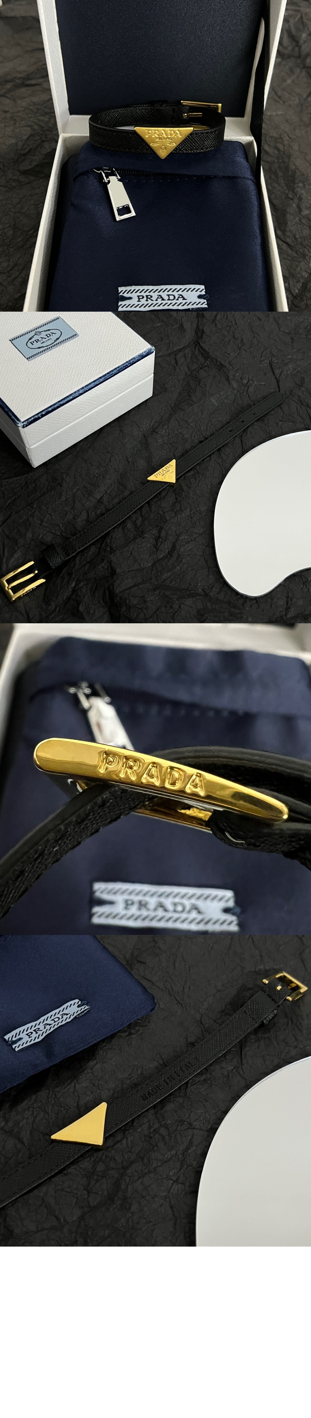 프라다 사피아노 가죽 팔찌 1lB341