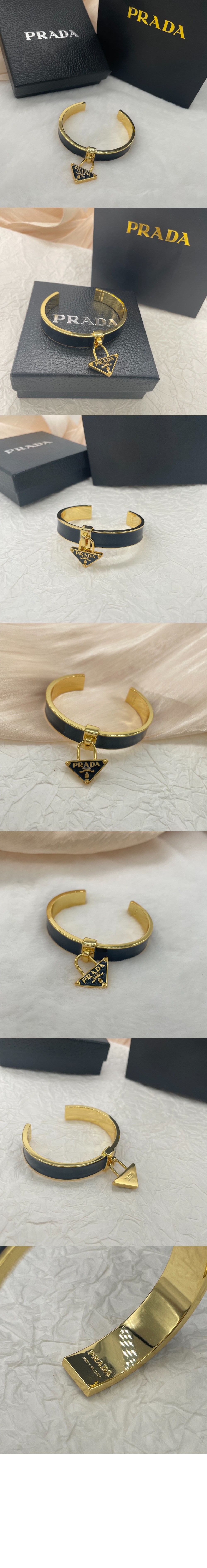 프라다 트라이앵글 에나멜 메탈 팔찌 1IB440