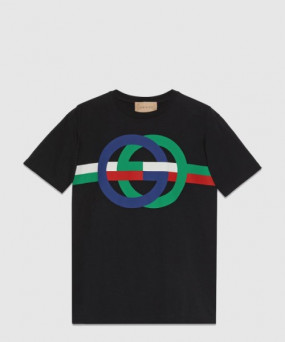 구찌 프린트 코튼 티셔츠