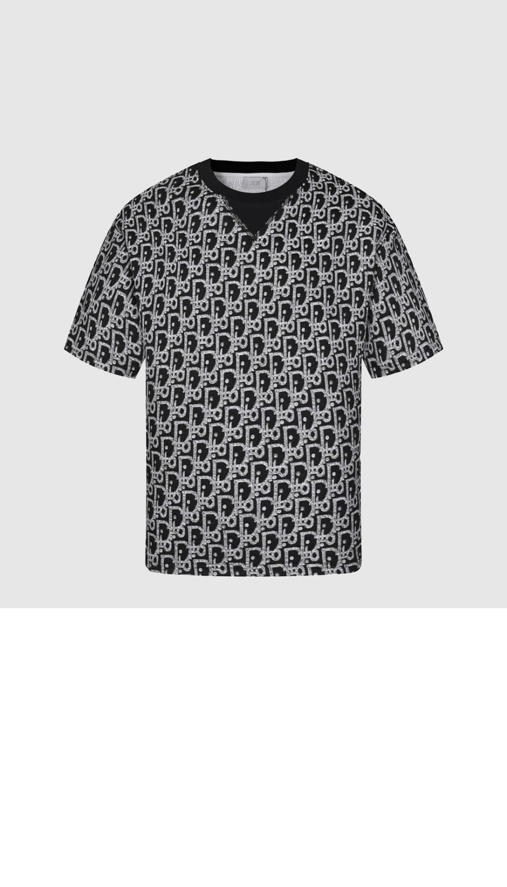 디올 로고 프린트 반팔