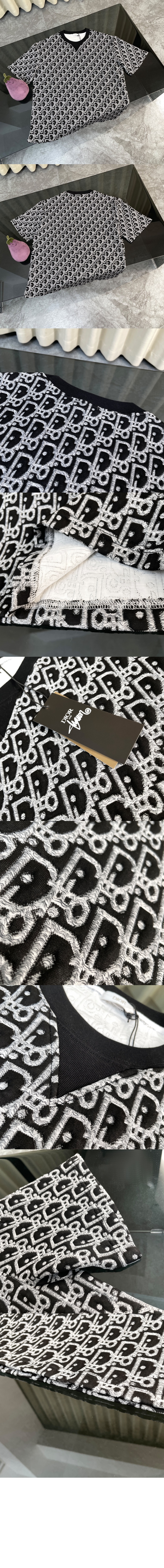 디올 로고 프린트 반팔