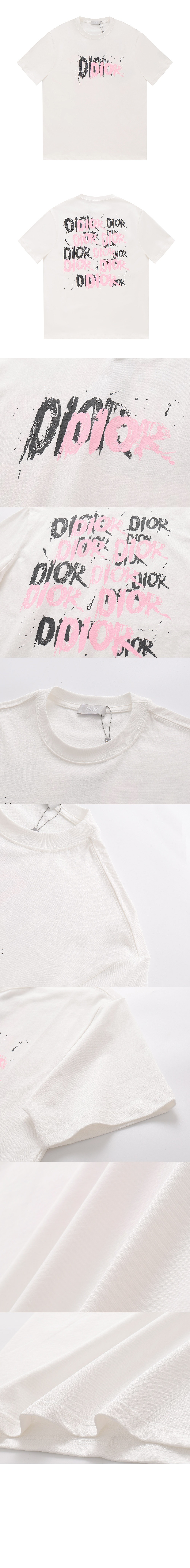 디올 로고 프린트 반팔