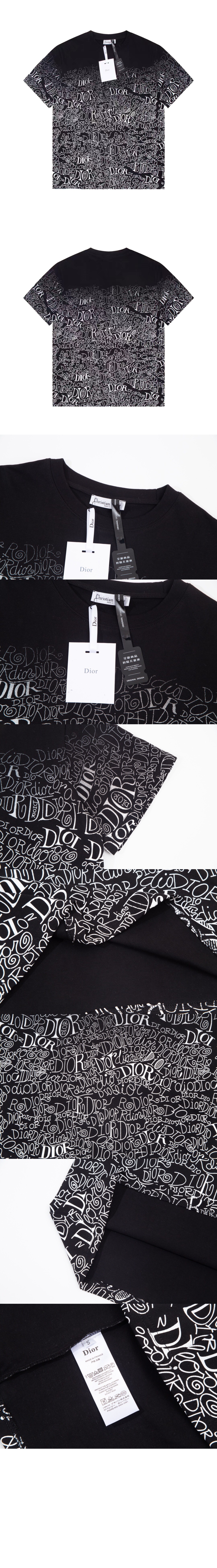 디올 로고 프린트 반팔