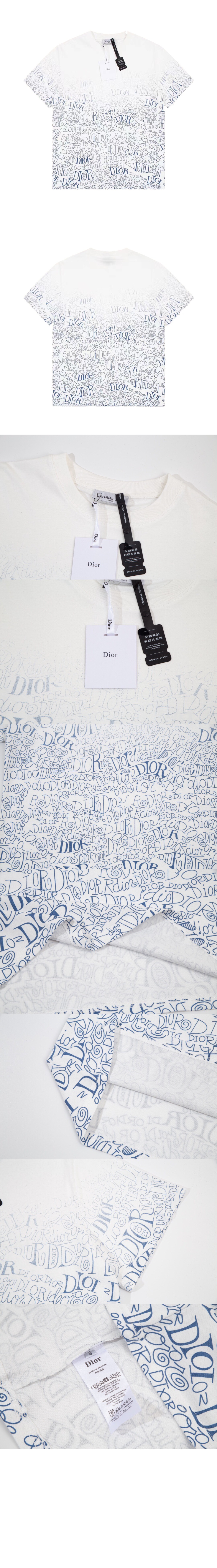 디올 로고 프린트 반팔