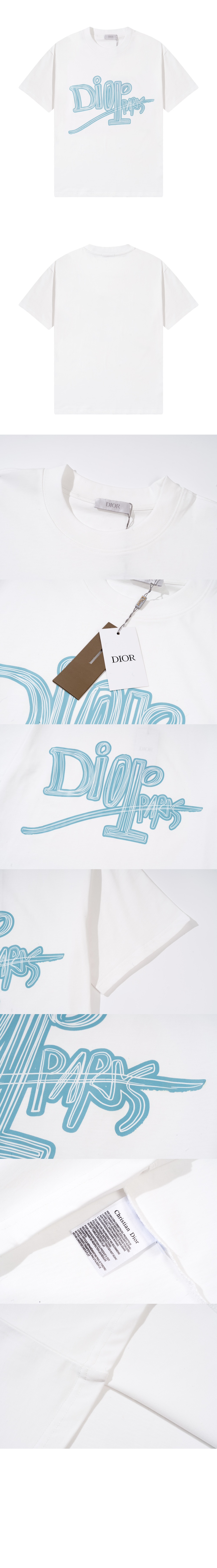 디올 로고 프린트 반팔
