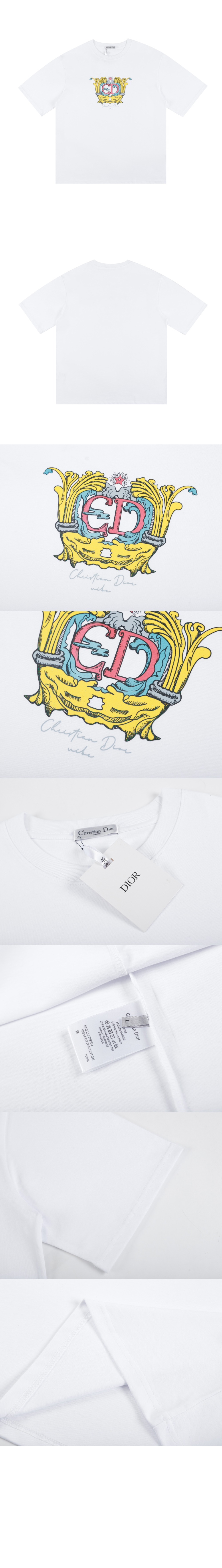 디올 로고 프린트 반팔