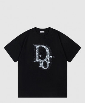 디올 로고 프린트 반팔