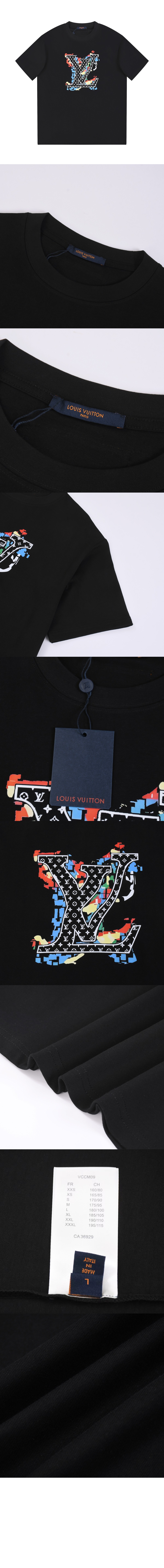 루이비통 로고 프린트 반팔