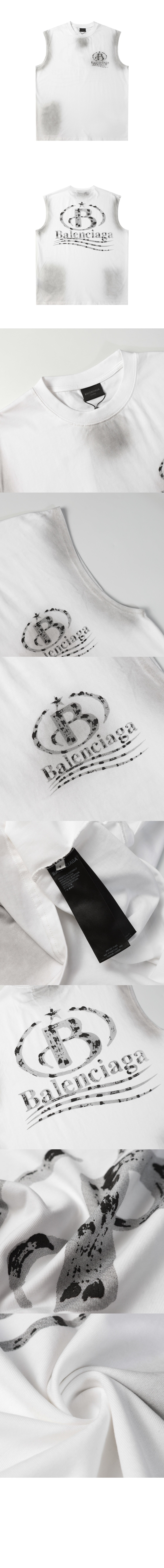 발렌시아가 민소매 프린트 크롭