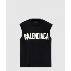 발렌시아가 민소매 프린트 크롭