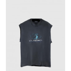 발렌시아가 민소매 프린트 크롭