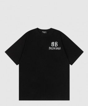 발렌시아가 로고 프린트 반팔